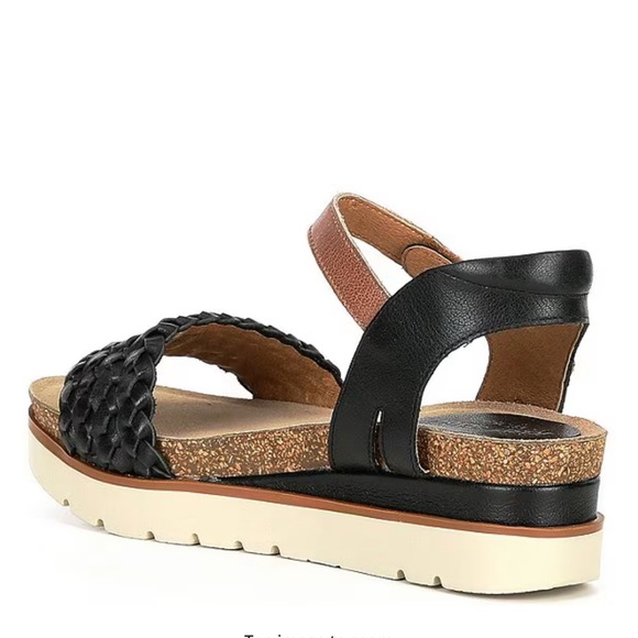 New Josef Seibel, Women’s Clea 16 Woven Leather Platform Sandal 2” Black/Tan 8 - Picture 5 of 12